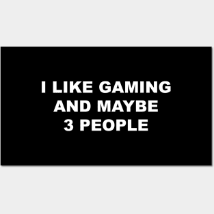 I Like Gaming and Maybe 3 People Posters and Art